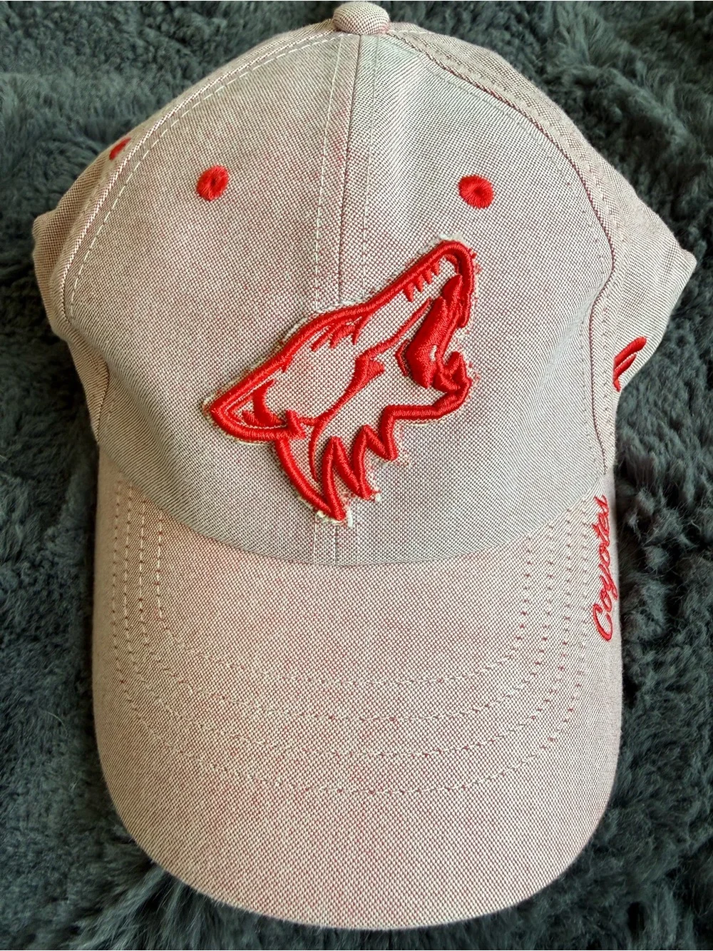 Vintage Pink Women’s NHL Baseball Cap with Red Embroidered Logo snap back NEW